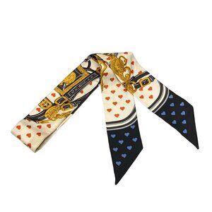 HERMES Twilly Black Orange Multi Scarf bran-220-091025